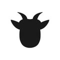Goat head icon. Farm animal black silhouette. Vector isolated Royalty Free Stock Photo